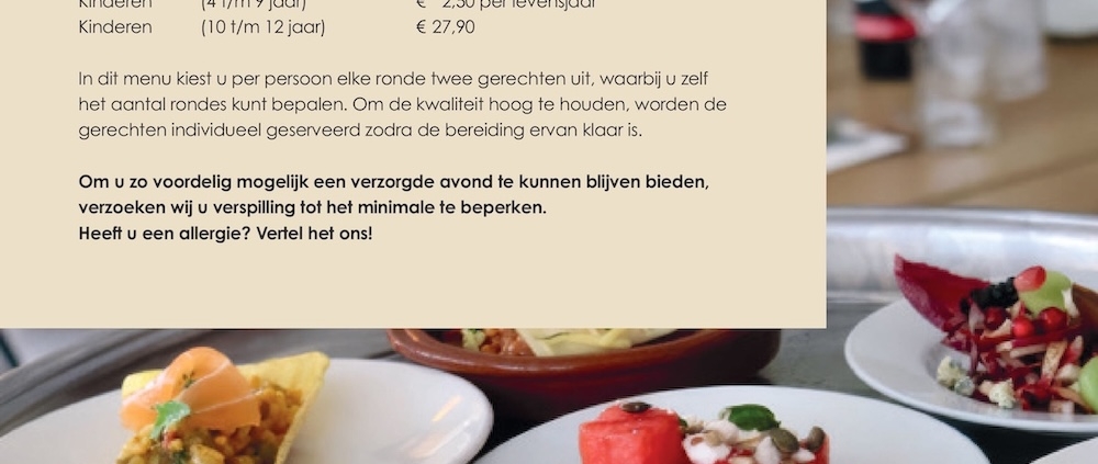 All you can eat dinermenu van Rodaen met tapasgerechtjes